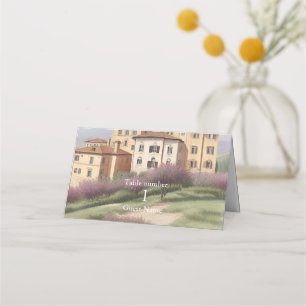 Tarjeta De Asiento Acuarela toscana Italia Boda de destino