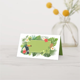 Tarjeta De Asiento Acuarela Tropical con Toucan Green ID577