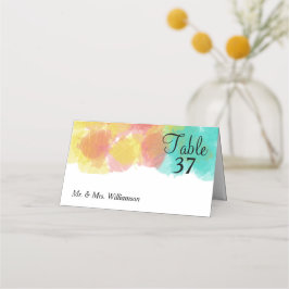 Tarjeta De Asiento Aetsy Gouache Boda Nombre de tabla