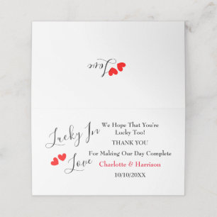 Tarjeta De Asiento Afortunado En El Amor Lottery Ticket Holder