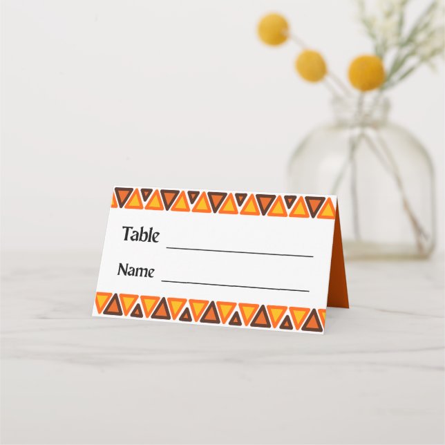 Tarjeta De Asiento African Ethnic Seamless Texture Pattern Wedding (Anverso)