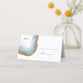 Tarjeta De Asiento Agate Pearl Gold Boda Place Card
