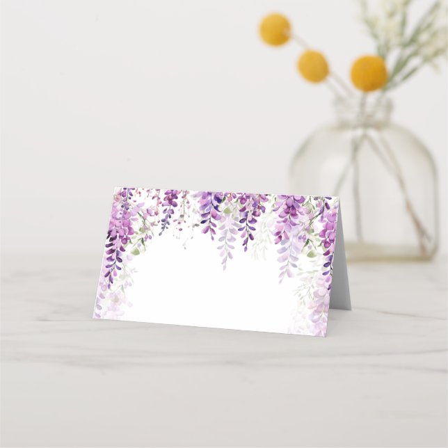 Tarjeta De Asiento Aguas moradas Wisteria Ducha Bridal (Anverso)