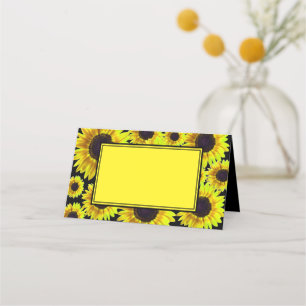 Tarjeta De Asiento Alegre girasol amarillo brillante -