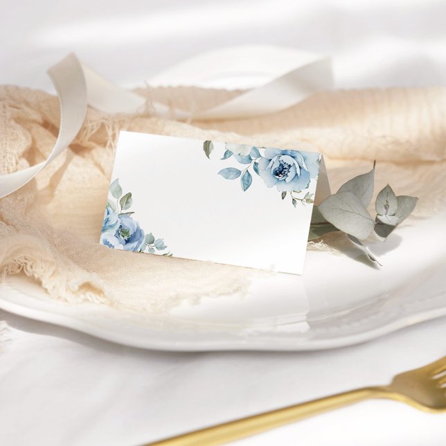 Tarjeta De Asiento Algo azul antes de hacer azul floral polvoriento (Subido por el creador)