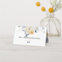 Tarjeta De Asiento ALGO AZUL - Números de tabla de invitados Bodas