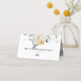 Tarjeta De Asiento ALGO AZUL - Números de tabla de invitados Bodas