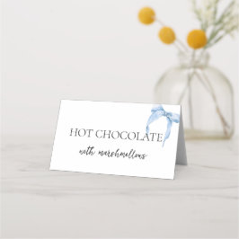 Tarjeta De Asiento Algo Blue Bridal Shower Dusty Bow Buffet