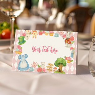 Tarjeta De Asiento Alicia, Fiesta de té, en la tienda de comida de cu