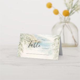 Tarjeta De Asiento Amalfi Ensoñación — Boda Costera Mediterránea