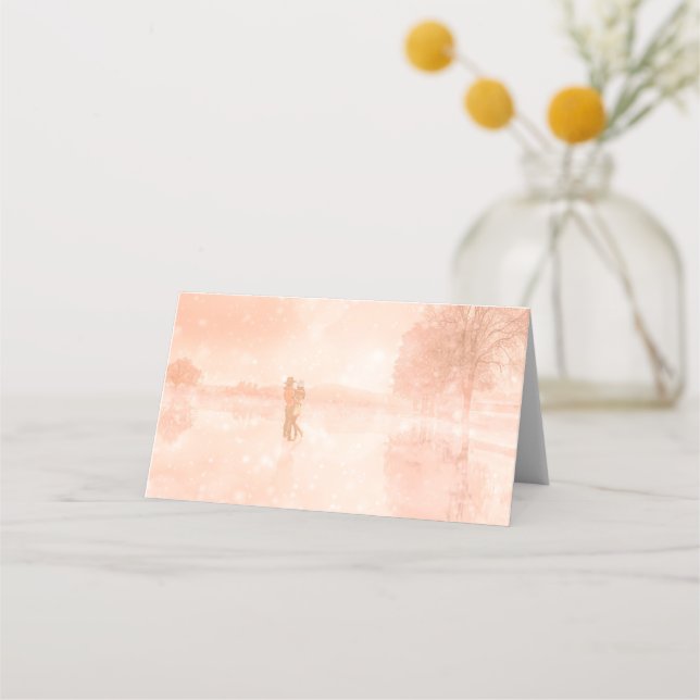 Tarjeta De Asiento Amantes en un estanque congelado (Anverso)