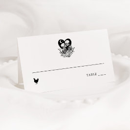 Tarjeta De Asiento Amantes hasta la muerte Esqueletos y Rosas deposit