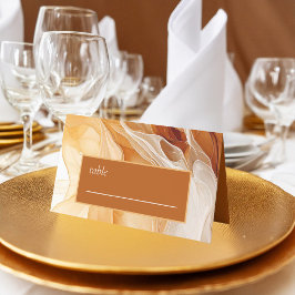 Tarjeta De Asiento Amber Brandy Boda de tinta abstracta ID1089