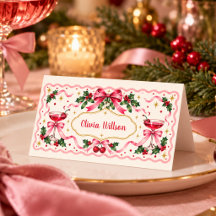 Amigos de Navidad Retro Rosa Nombre de Invitado Pe