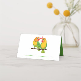 Tarjeta De Asiento Amor Aves Naturaleza Amor Aves Boda Verde Escort