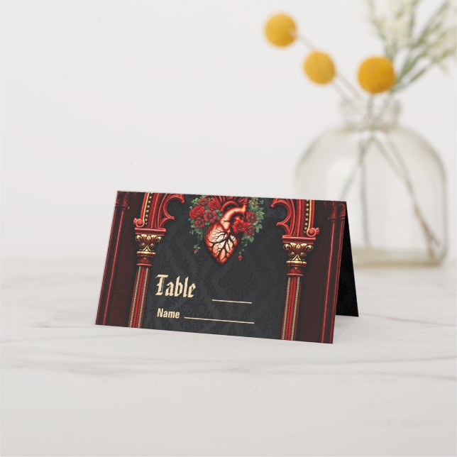 Tarjeta De Asiento Amor eterno a la sombra de los rosas. (Anverso)