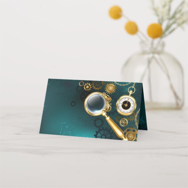 Tarjeta De Asiento Ampliador en estilo Steampunk (Anverso)