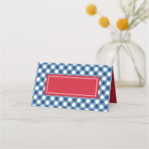 Añadir el patrón de Gingham azul de texto con rojo