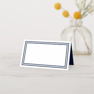 Tarjeta De Asiento Añadir tu texto blanco con doble borde azul de la