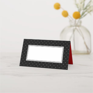 Tarjeta De Asiento Añadir tu texto moderno punto de polka blanco y ne