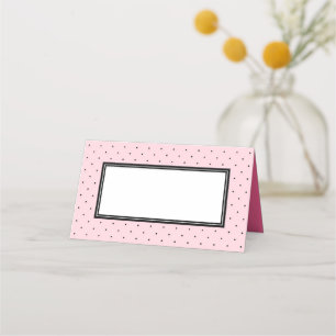 Tarjeta De Asiento Añadir tu texto moderno Punto de polka rosado y ne