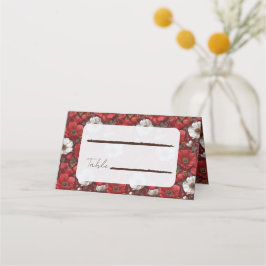 Tarjeta De Asiento Anémonas Elegantes Flor de Boda de Otoño
