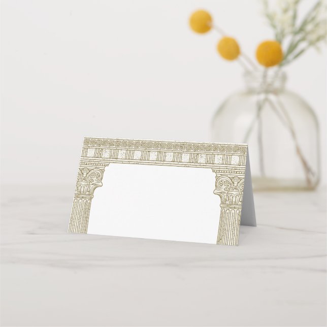 Tarjeta De Asiento Antiguo Fiesta de Roma con elegantes columnas de t (Anverso)