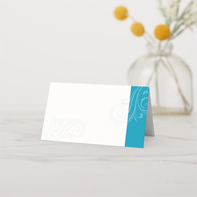 Tarjeta de asiento Aqua, colección de Bodas Caroli (Anverso)