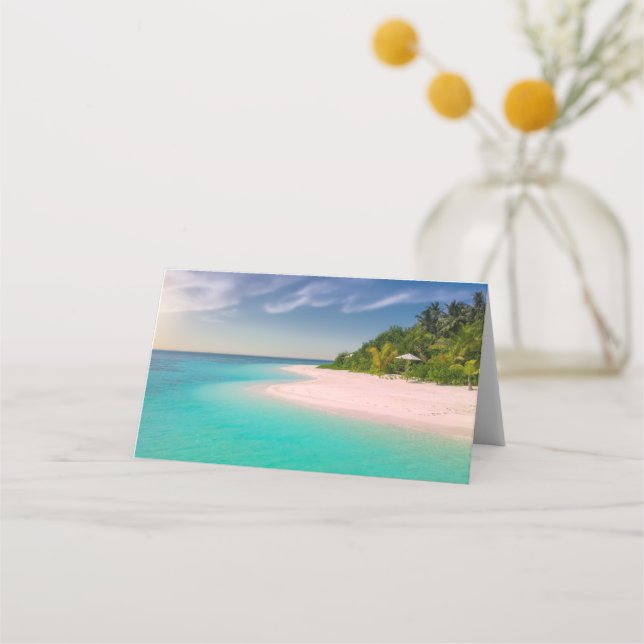 Tarjeta De Asiento  Aquamarine Ocean Tropical Beach Scenic (Anverso)