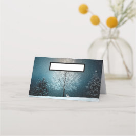 Tarjeta De Asiento Árbol de escarcha por la noche