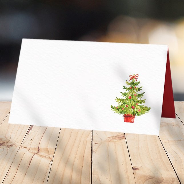 Tarjeta De Asiento Árbol de Navidad acuarela | Vacaciones (Subido por el creador)