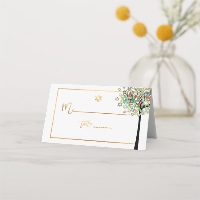 Tarjeta De Asiento Árbol de PixDezines de LIfe+Verde+Naranja (Anverso)