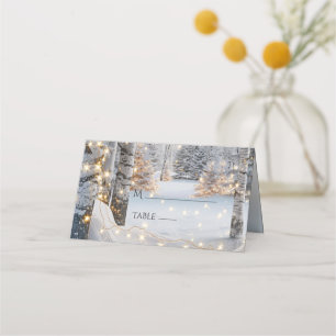 Tarjeta De Asiento Árboles de abedul blanco de boda Invierno Bonito L