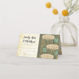 Tarjeta De Asiento Art Nouveau Dragonfly Lily Pad Boda