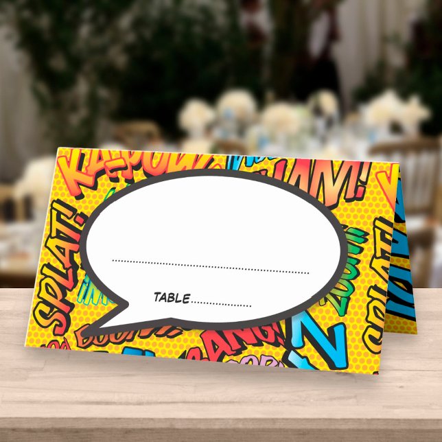 Tarjeta De Asiento Arte Pop de Cómic Retro y de Moda (Subido por el creador)