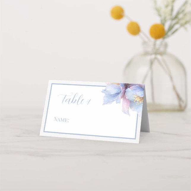 Tarjeta De Asiento Artistic Pastel Botanical Florals Wedding (Anverso)