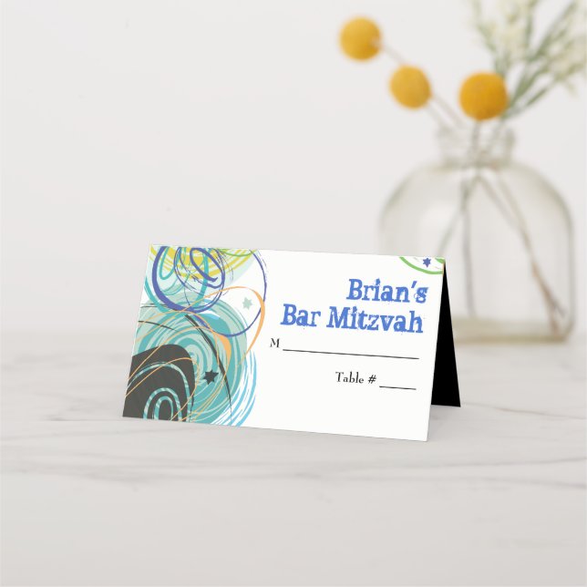 Tarjeta De Asiento ARTSY FARTSY Bat Mitzvah Escort (Anverso)