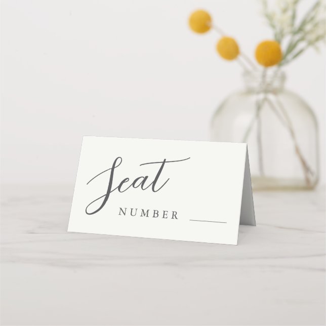 Tarjeta De Asiento Asiento de boda de marfil romántico (Anverso)