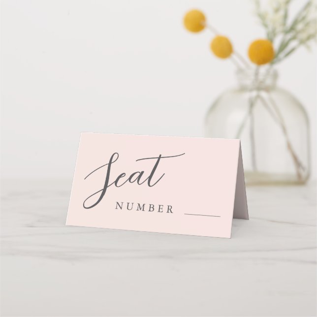 Tarjeta De Asiento Asiento de boda rosa romántico (Anverso)