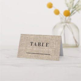 Tarjeta De Asiento Asiento de boda rústico de arpillera para granja y