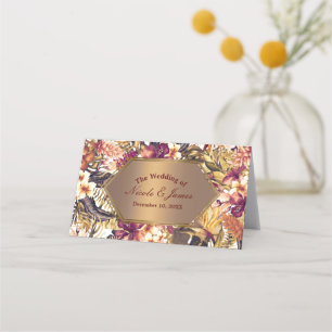 Tarjeta De Asiento Asiento de mesa de boda elegante Hawaiian Golden T