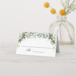 Tarjeta De Asiento Asientos de boda de ducha de eucalipto verde