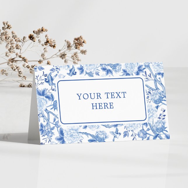 Tarjeta De Asiento Asientos de Boda floral Chinoiserie azul blanco (Subido por el creador)