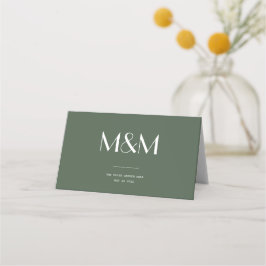 Tarjeta De Asiento Asientos de boda minimalista escandinavos en verde