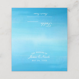 Tarjeta De Asiento Asientos de boda tropical de acuarela azul de play