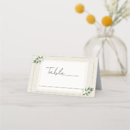 Tarjeta De Asiento Asientos de mesa con hoja de olivo verde hueso bla