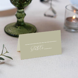 Tarjeta De Asiento Asientos de recepción verde de sabio simple boda