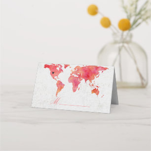 Tarjeta De Asiento Asientos de tabla de Boda de mapas de color de agu
