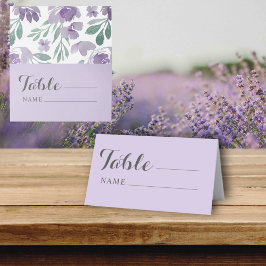 Tarjeta De Asiento Asientos Rustic Dusty Purple & Floral Boda