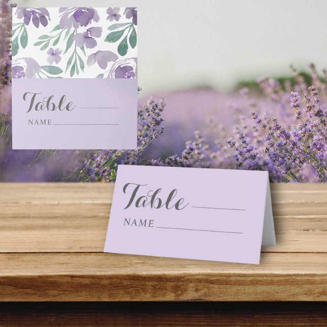 Tarjeta De Asiento Asientos Rustic Dusty Purple & Floral Boda (Subido por el creador)